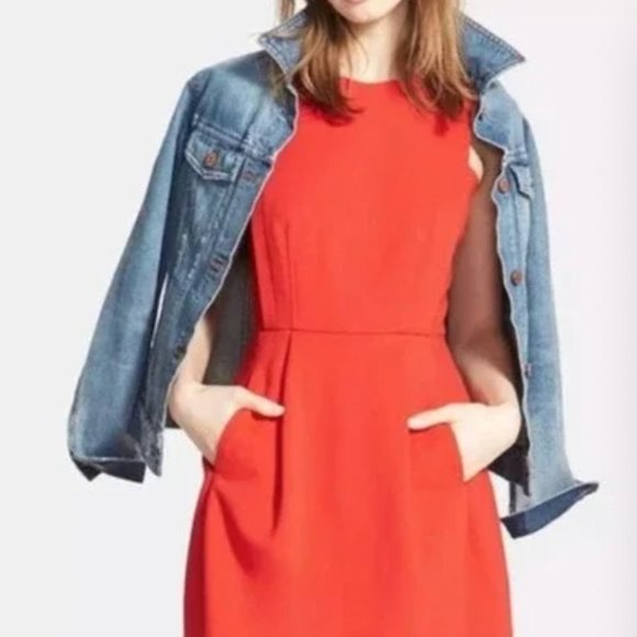 Madewell Fit & Flare Dress Abroad Red Dress in Size 4 - Picture 1 of 4